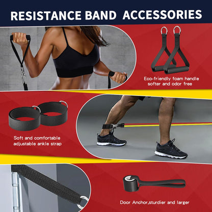 Resistance Bands , Work Out Exercise Bands with 11pcs, Strength Training.