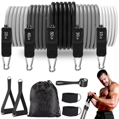 Resistance Bands , Work Out Exercise Bands with 11pcs, Strength Training.