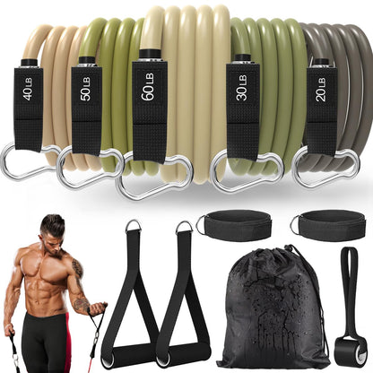 Resistance Bands , Work Out Exercise Bands with 11pcs, Strength Training.